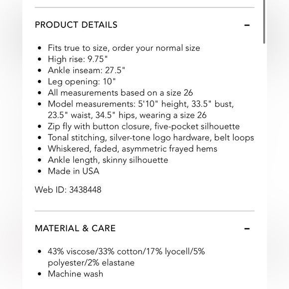 Mother denim high waisted, looker ankle fray in tongue and chic size 27 - Picture 8 of 9